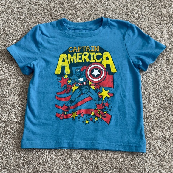 Marvel captain America toddler boys short sleeve blue tshirt tee size 3T - Picture 1 of 4